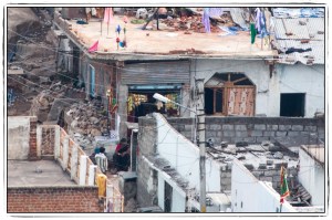 A store, and some rubble