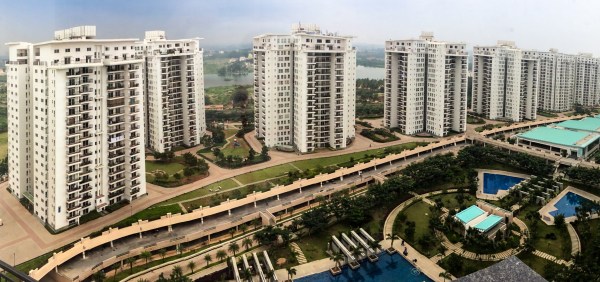 Panorama of Shantiniketan complex from top floor, Whitefield, Bangalore
